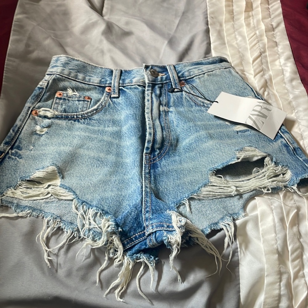 Zara jean shorts. Brand new with tags. Size 0.
